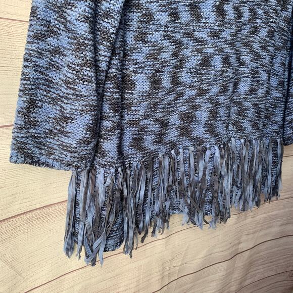 Laura Ashley Blue Cardigan Sweater with Fringe Tassels 3/4 Sleeves Size Large - Picture 15 of 16